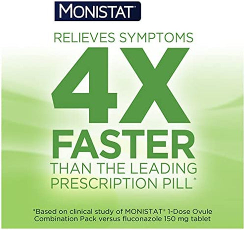 MONISTAT 3-Dose Yeast Infection Treatment For Women, 3 Ovule Inserts & External Itch Cream