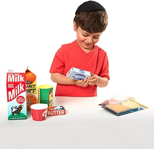 Melissa & Doug Fridge Groceries Play Food Cartons (8 pieces) - Pretend Food, Wooden Toy Groceries, Pretend Play Grocery Shopping For Kids Ages 3+