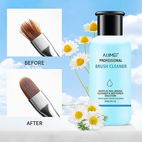 Acrylic Nail Brush Cleaner Acrylic Brush Cleaner Liquid Acrylic Paint Brush Cleaner Nails Artist Acrylic (2oz)