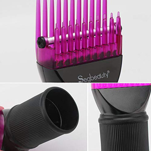 Blow Dryer Comb Attachment, Segbeauty Hair Dryer Blower Concentrator Nozzle 1.57~1.97inch Brush Attachments, Hairdressing Styling Salon Tool Pic for Fine, Wavy, Curly, Natural Hair…