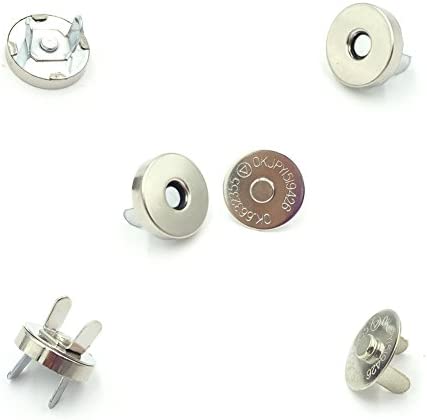 100 Sets Silver Tone Magnetic Purse Snap Clasps Button/Great for Closure Purse Handbag Clothes Sewing Craft No Tools Required 14mm