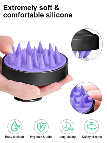 Hair Shampoo Brush, HEETA Scalp Care Hair Brush with Soft Silicone Scalp Massager (Black)