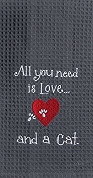 Kay Dee Designs Cat Lover Embroidered Towel Set - One Each You Had Me at Meow & Cat Love