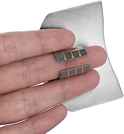 Akkya Finger Guards for Cutting Stainless Steel Finger Protector for Knife Cutting Kitchen Tool Finger Guard for Food Chopping Cutting Avoid Hurting 4 Pack