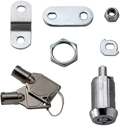 WOOCH Tubular Cam Lock Cabinet Lock,Keyed Alike Removable Key, 1-1/4" Cam and Offset Cam (1-1/8 Inch 90°, Chrome Finish, 4 Pack)