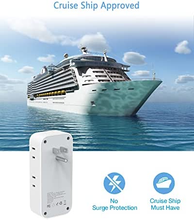 Multi Plug Outlet Extender with USB, TESSAN Electrical 7 Outlet Splitter with 3 USB Wall Charger, Multiple Power Expander for Cruise, Home, Office, Dorm Essentials