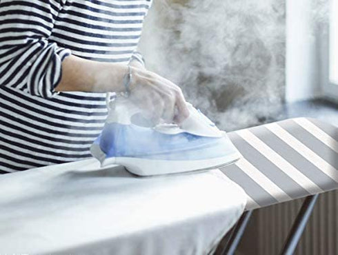 SheeChung 42”x12” Ironing Board Cover and Pad - with Pull Bungee Fit System and 3 Connecting Straps,Premium Heavy Duty 3-Layer Silicone Coated Cover,Heat Reflective, Scorch Resistant