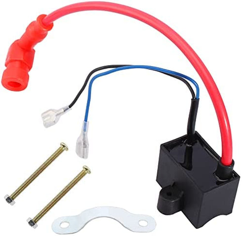 QAZAKY High Performance CDI Ignition Coil Compatible with 49cc - 50cc 60cc 66cc 80cc 2-stroke Engine Motor Motorized Bicycle Bike With Mounting Parts