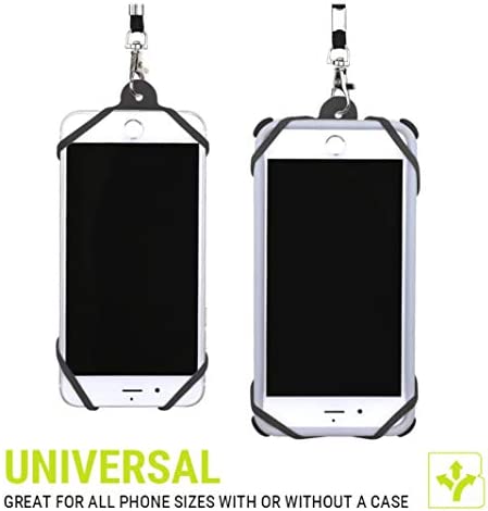 Gear Beast Universal Cell Phone Lanyard - Silicone Cell Phone Holder for Walking w/Neck ?Strap, Black