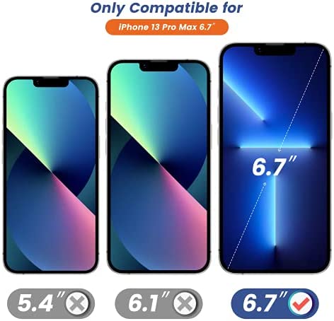 Mkeke Compatible with iPhone 13 Pro Max Screen Protector, Tempered Glass Screen Protector for iPhone 13 Pro Max with Camera Lens Protector 6.7 inch 3 Pack