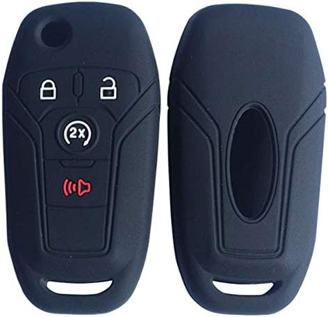 2Pcs Silicone Car Remote Key Fob Cover Case for Ford F-150 F-250 F-350 Fusion Fiesta Mustang Explorer Skin Jacket 4 Button