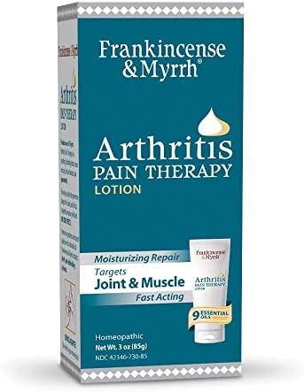 FRANKINCENSE & MYRRH Arthritis Pain Therapy Lotion – Fast Acting Pain Relief Cream and Hydrating Skin Repair, Net Weight 3 Ounces - 1 Pack