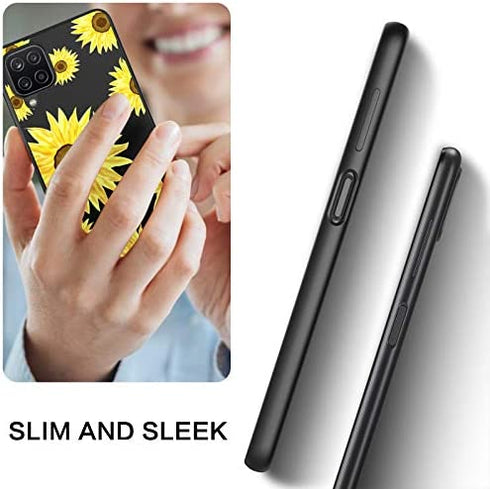 BENTOBEN Samsung A12 Case, Galaxy A12 Case, Slim Fit Glow in The Dark Soft Flexible Bumper Protective Shockproof Anti Scratch Non-Slip Cute Phone Cases for Samsung Galaxy A12, Sunflower Design