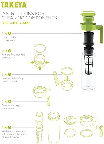 Takeya Patented Deluxe Cold Brew Coffee Maker, 2 qt, Black