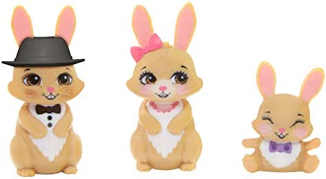 Royal Enchantimals Family Toy Set, Brystal Bunny Doll (6-in/15.2-cm) with 3 Bunny Figures and 4 Accessories, Great Gift for 3-8 Year Olds , Pink