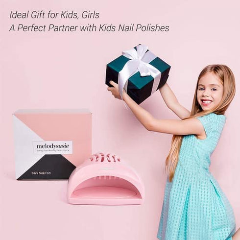 MelodySusie Portable Kids Nail Dryer, Mini Nail Fan Quick Dry for Regular Nail Polish, Safe for Hands, Skin, Children's Gift, Great Gift for Girls.