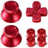 TOMSIN Metal Buttons for PS4 Controller, Aluminum Metal Thumbsticks Analog Grip & Bullet Buttons & D-pad (Red)