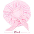 Satin Bonnet Silk Bonnet with Elastic Tie Band Adjustable Straps Hair Bonnet Jumbo Size for Sleeping Satin Bonnet Stretchy Tie Band for Women Long Curly Braid Hair (Pink)