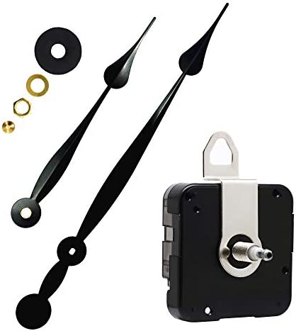 Youngtown 12888 High Torque Quartz Clock Movement Replacement Parts with 235 mm / 9.25 Inch Long Spade Hands