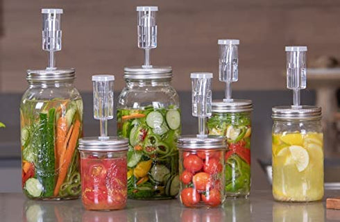 Jillmo Fermentation Kit, Stainless Steel Fermenting Kit for Wide Mouth Mason Jars (Jars Not Included)