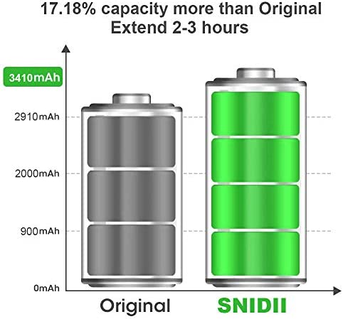 SNIDII Battery for iPhone 7 Plus Only, New 3410 mAh High Capacity Li-ion Polymer Battery Replacement,with Repair Tool Kit and Instructions -Compatible Model A1661 A1784 A1785 Baterias(not 7)
