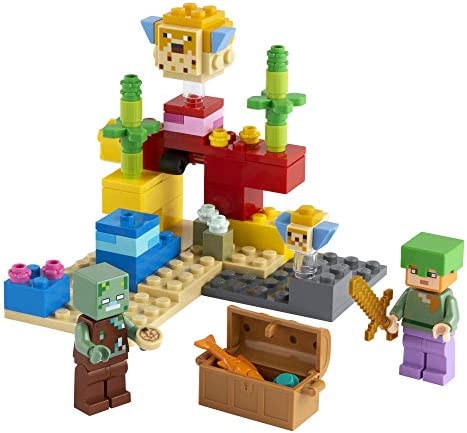 LEGO Minecraft The Coral Reef 21164 Building Toy Set for Kids, Boys, and Girls Ages 7+ (92 Pieces)