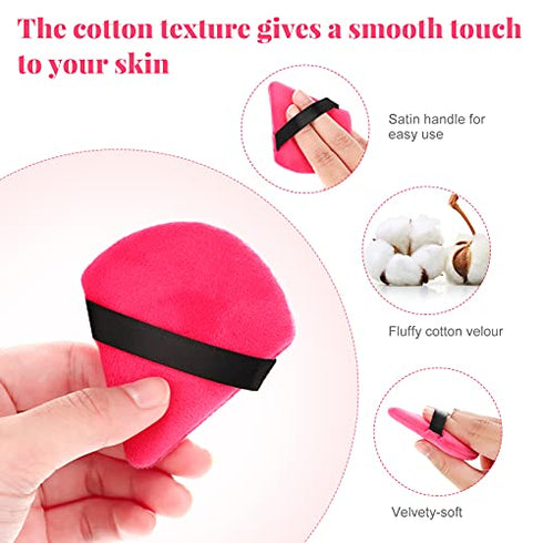 15 Pieces Powder Puff Triangle Makeup Puff Pure Cotton Powder Velour Face Ultra Soft Washable Body Powder Puff for Loose Powder Body Cosmetic Foundation Sponge Makeup Tool (Black, White, Nude)