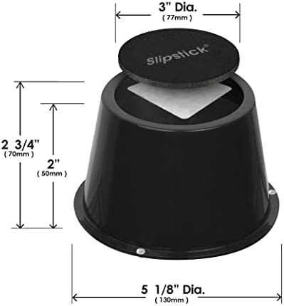 Slipstick CB674 Premium 2 Inch Furniture Risers/Bed Raisers with Steel Reinforced Top (4 Pack) Adds 2" Height, Supports 2,640 Pounds, Stackable with CB671