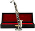 Dselvgvu Miniature Bass Clarinet with Stand and Case Mini Musical Instrument Mini Bass Clarinet Miniature Dollhouse Model Christmas Ornament (5.12")