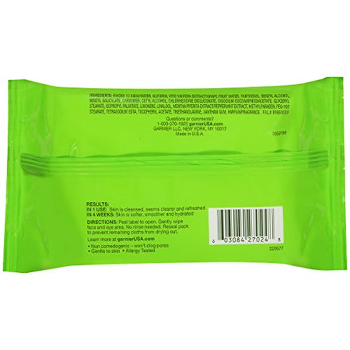 Garnier SkinActive Clean+ Refreshing Makeup Remover Wipes, Normal Skin, 25 ct.