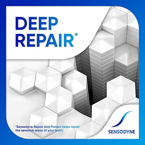 Sensodyne Repair and Protect Whitening Toothpaste, Toothpaste for Sensitive Teeth and Cavity Prevention, 3.4 oz (Pack of 3)