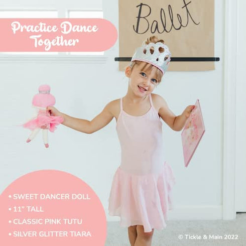 Tickle & Main, Ballerina Princess Gift Set- Includes Book, Ballerina Doll Toy, and Tiara Crown for Little Girls. Great for Birthday, Ballet Recital, Christmas, and Toddler Role Play