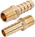 QLOUNI 12Pcs Brass Pipe Fitting, 3/8" Barb x 1/4" NPT Male Pipe, Hose Barb Adapter, Brass Pipe Fittings Male Threaded End