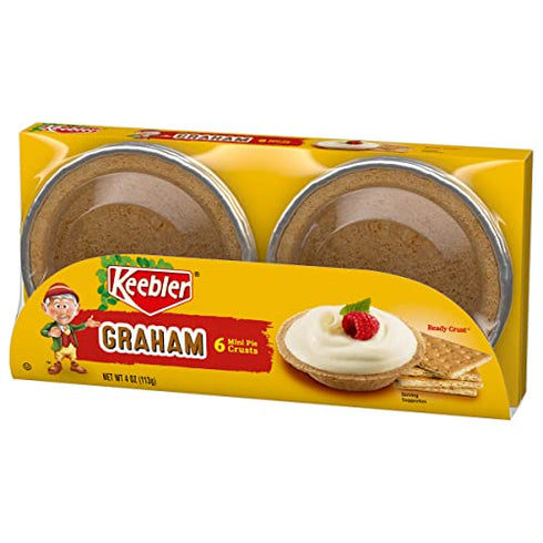 Keebler Ready Mini Pie Crusts, Graham Cracker, 4 Ounce (Pack of 6)