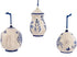 Kurt Adler 2-3" Porcelain Delft Blue Teapot Ornament Set of 3