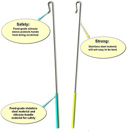 Rodayna 15" Arm Control Rod Stick Accessory for Hand Puppets Ventriloquist Puppet, 2 Pack(Blue&Yellow)