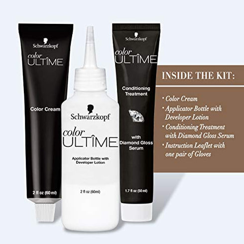 Schwarzkopf Color Ultime Permanent Hair Color Cream, 4.82 Dark Mahogany Brown (Packaging May Vary)