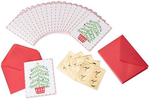 Papyrus Christmas Cards Boxed with Envelopes, Merry Little Christmas, Christmas Tree (20-Count)