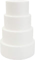 Round Foam Cake Dummy Set, 4 Tiers for Display, Arts and Crafts (White)