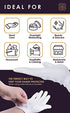 White Gloves XL (10 Pair) - Cotton Gloves for Eczema, Cotton Gloves for Dry Hands, White Cotton Gloves for Women, Spa Glove, Lotion Glove, Sleeping Glove