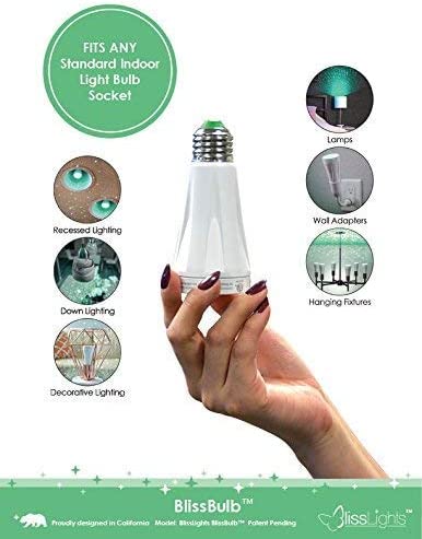 BlissLights BlissBulb - Laser Star Projector, Galaxy Lighting for Party, Holidays, Night Lights, Patios (Indoor/Outdoor, Standard E26 Base) - Green