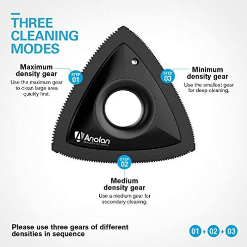 Analan Mini Pet Hair Remover for Car Detailing Supplies, Carpet Dog Hair Remover for Car Interior, Triangle Dog Hair Remover for Auto Detailing, Couch, Furniture, Lint, Carpet(Matte Black)