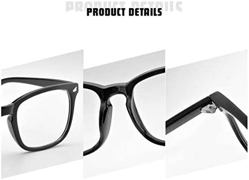 COASION Clear Glasses for Women Men Square Frame Fake Non-prescription Eyeglasses