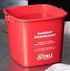 Small Red Sanitizing Bucket - 3 Quart Cleaning Pail - Set of 3 Square Containers