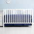 TILLYOU Navy Pleated Crib Bed Skirt for Baby Boys Girls, 100% Natural Soft Dust Ruffle, Standard Nursery Bedding Toddler Bedskirt Solid, 14" Drop