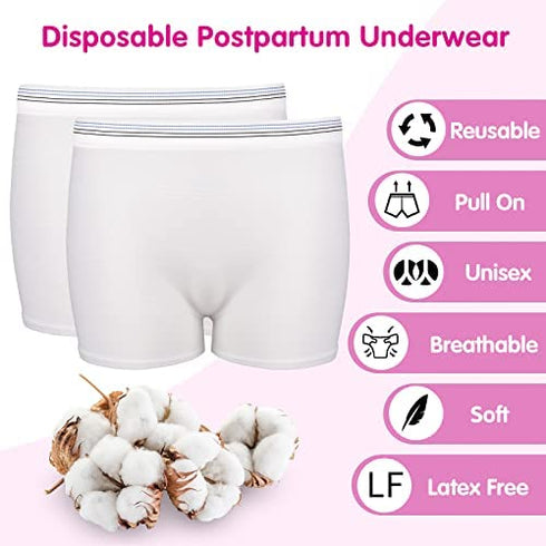 Washable Mesh Pants 4 Pack Disposable Postpartum Underwear Panties for Women Hospital Provide Surgical Recovery,Incontinence, Maternity (L/XL(13-39 in))