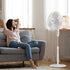 PELONIS 2021 16'' Pedestal Remote Control Oscillating Stand Up Fan 7-Hour Timer, 3-Speed and Adjustable Height, PFS40A4BWW, Supreme 16"-White