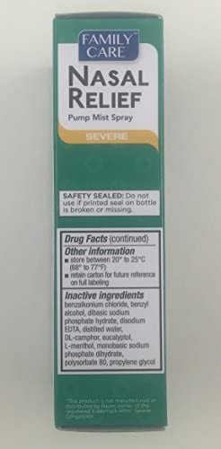 3 Pack - Family Care Nasal Relief Anti-drip Pump Mist - Oxymetazoline HCl