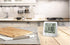 KADAMS Digital Bathroom Shower Kitchen Clock Timer with Alarm, Waterproof for Water Splashes, Visual Countdown Timer, Time Management Tool, Indoor Temperature Humidity, Suction Cup, Hole Stand - White