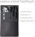 Pocket Protector, Leather Pen Pouch Holder Organizer, for Shirts Lab Coats, Hold 5 Pens, Designed to Keep Pens Inside When Bend Down. No Breaking of Pen Clip. Thick PU Leather, Black, 2 Per Pack.